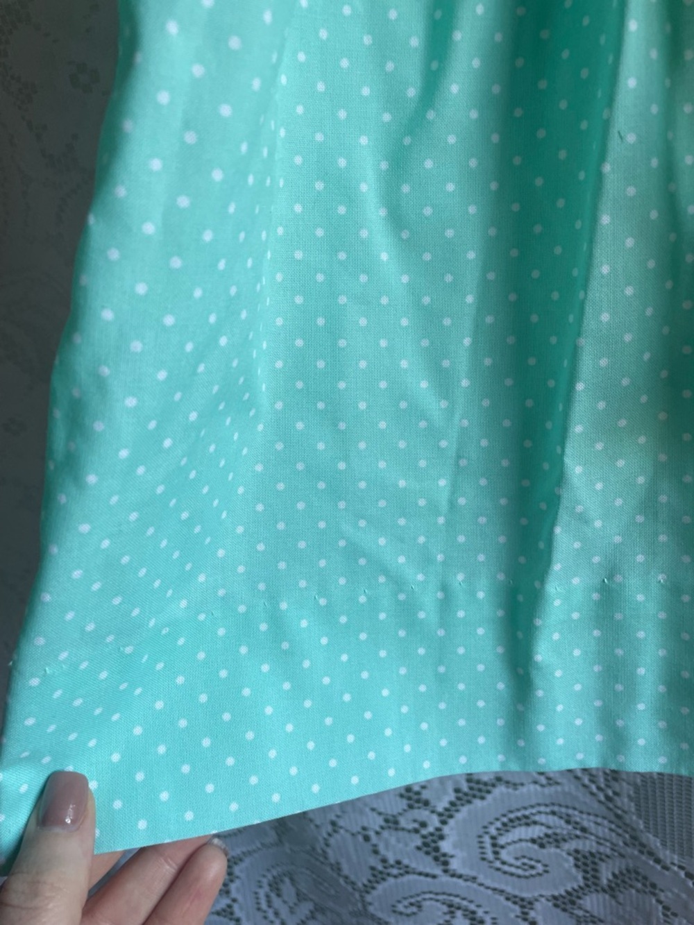 EDGEHILL COLLECTION Girl’s 4T Mint Green Polka Dot Dress with White Collar - Picture 9 of 10